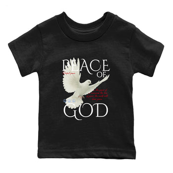 Sneaker match tees – Sneaker Tees To Match Air Jordan 5 Fire Red Shoes – Peace of God Kids T-Shirt Black 2