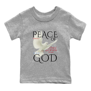 Sneaker match tees – Sneaker Tees To Match Air Jordan 5 Fire Red Shoes – Peace of God Kids T-Shirt Heather Grey 2