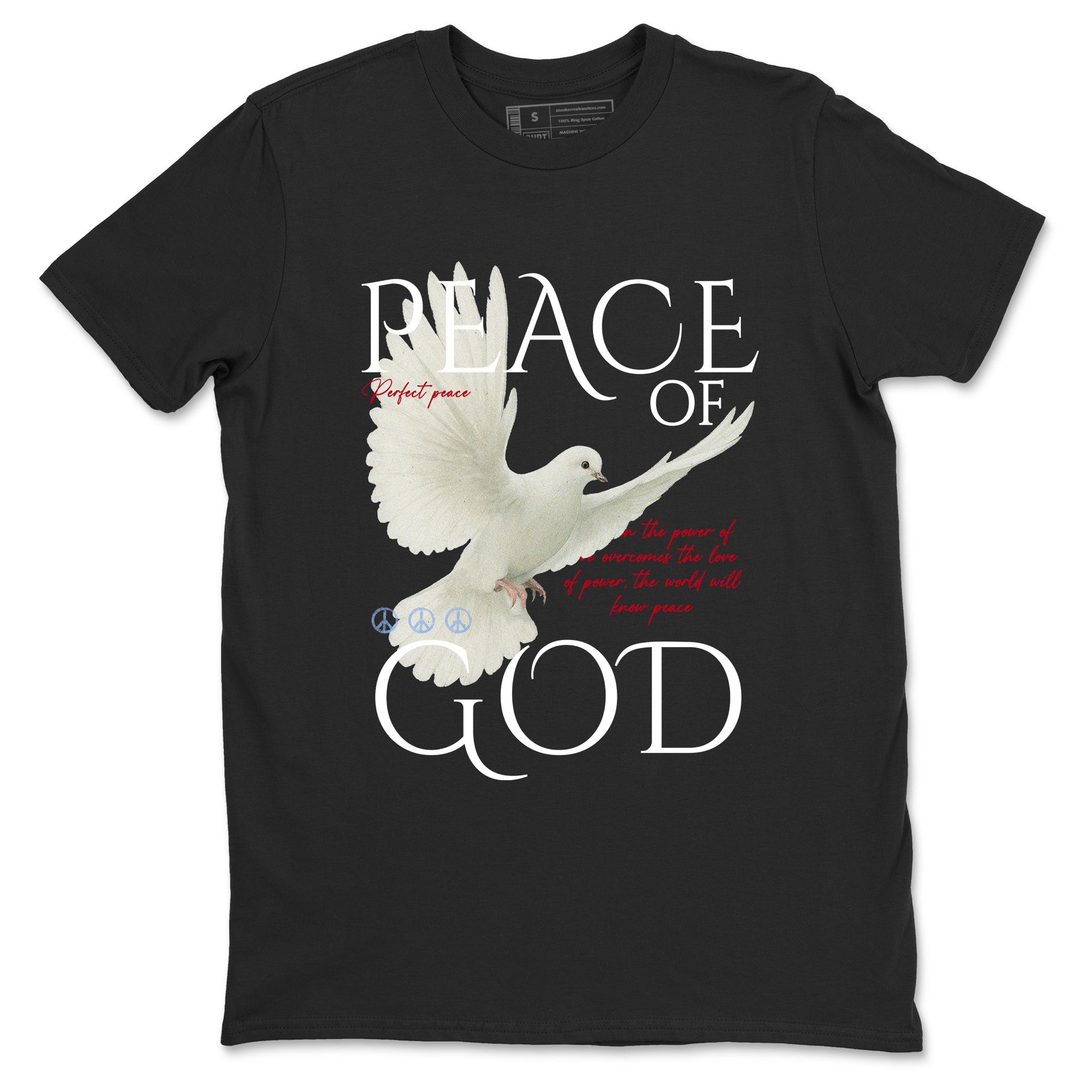 Sneaker match tees – Sneaker Tees To Match Air Jordan 5 Fire Red Shoes – Peace of God Tee Black 2