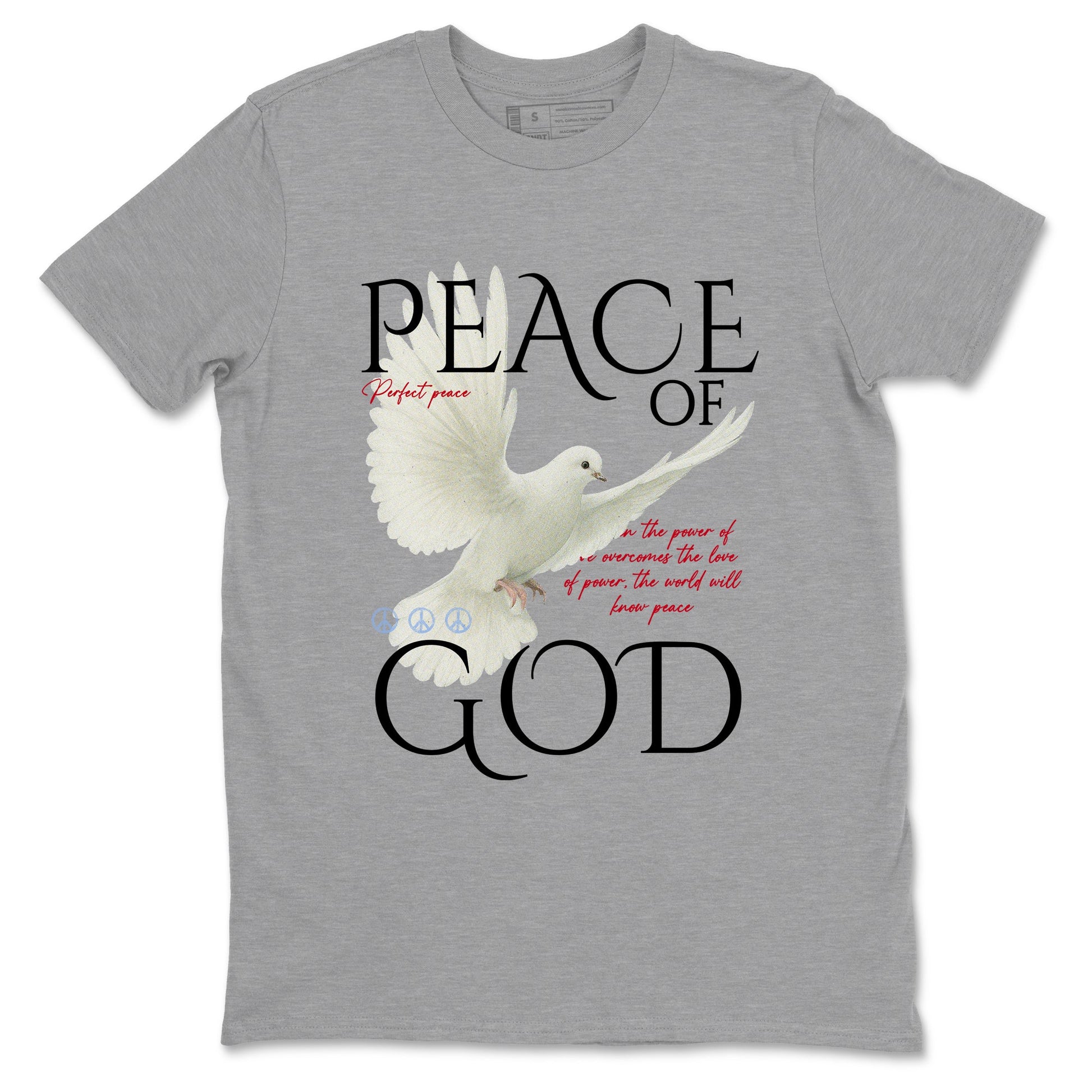 Sneaker match tees – Sneaker Tees To Match Air Jordan 5 Fire Red Shoes – Peace of God Tee Heather Grey 2