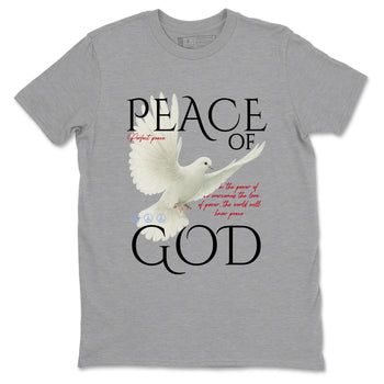 Sneaker match tees – Sneaker Tees To Match Air Jordan 5 Fire Red Shoes – Peace of God Tee Heather Grey 2