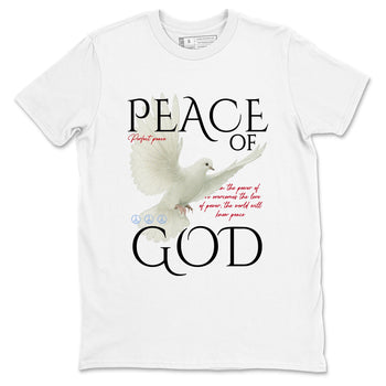 Sneaker match tees – Sneaker Tees To Match Air Jordan 5 Fire Red Shoes – Peace of God Tee White 2