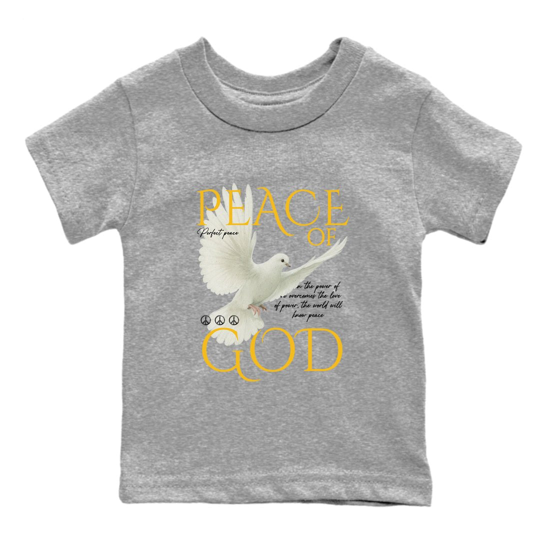 Sneaker match tees – Sneaker Tees To Match Air Jordan 5 Tokyo Shoes – Peace of God Kids T-Shirt Heather Grey 2