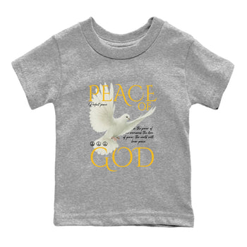 Sneaker match tees – Sneaker Tees To Match Air Jordan 5 Tokyo Shoes – Peace of God Kids T-Shirt Heather Grey 2