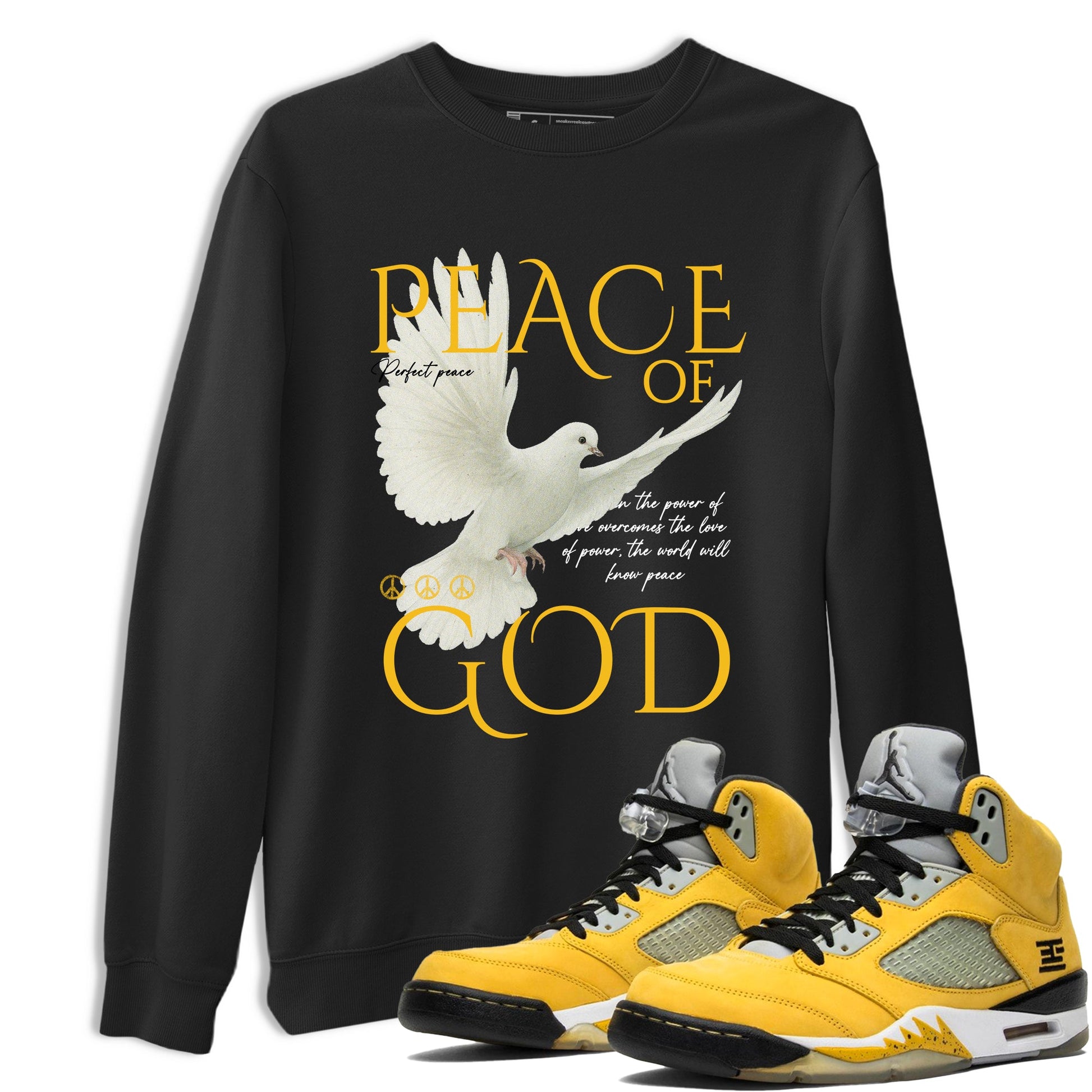 Sneaker match tees – Sneaker Tees To Match Air Jordan 5 Tokyo Shoes – Peace of God Tee Black 1