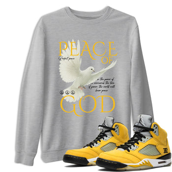Sneaker match tees – Sneaker Tees To Match Air Jordan 5 Tokyo Shoes – Peace of God Tee Heather Grey 1