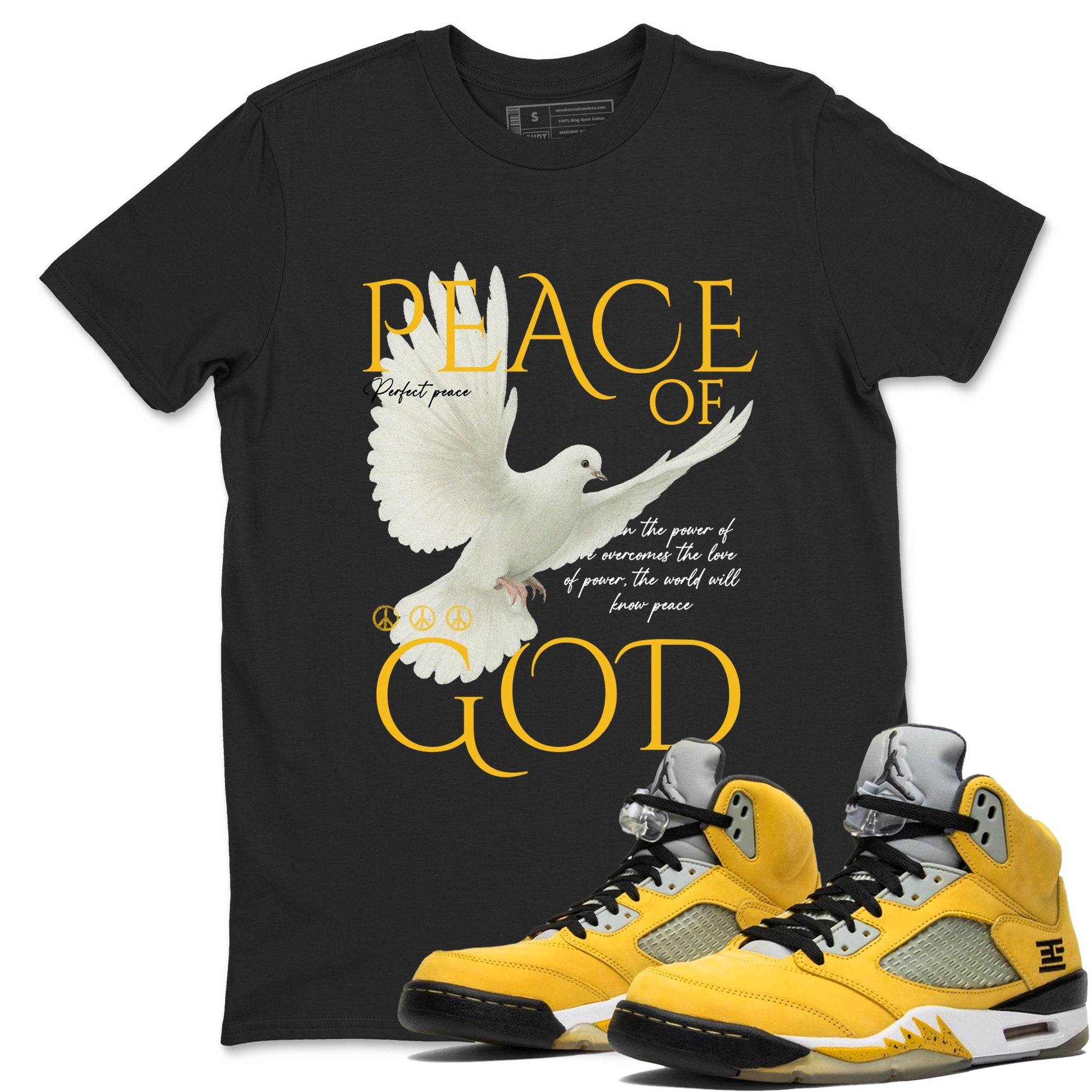 Sneaker match tees – Sneaker Tees To Match Air Jordan 5 Tokyo Shoes – Peace of God Tee Black 1