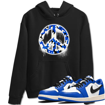 AJ1 Game Royal shirt to match jordans Peace Sign sneaker tees Air Jordan 1 Game Royal SNRT Sneaker Release Tees unisex cotton Black 1 crew neck shirt