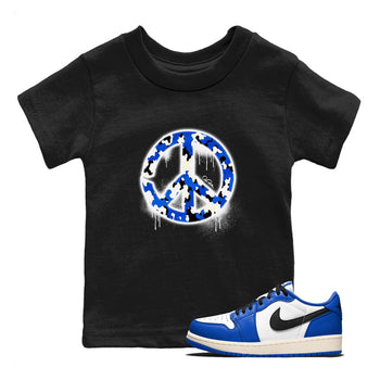 AJ1 Game Royal shirt to match jordans Peace Sign sneaker tees Air Jordan 1 Game Royal SNRT sneaker release tees baby toddler Black 1 cotton Shirt