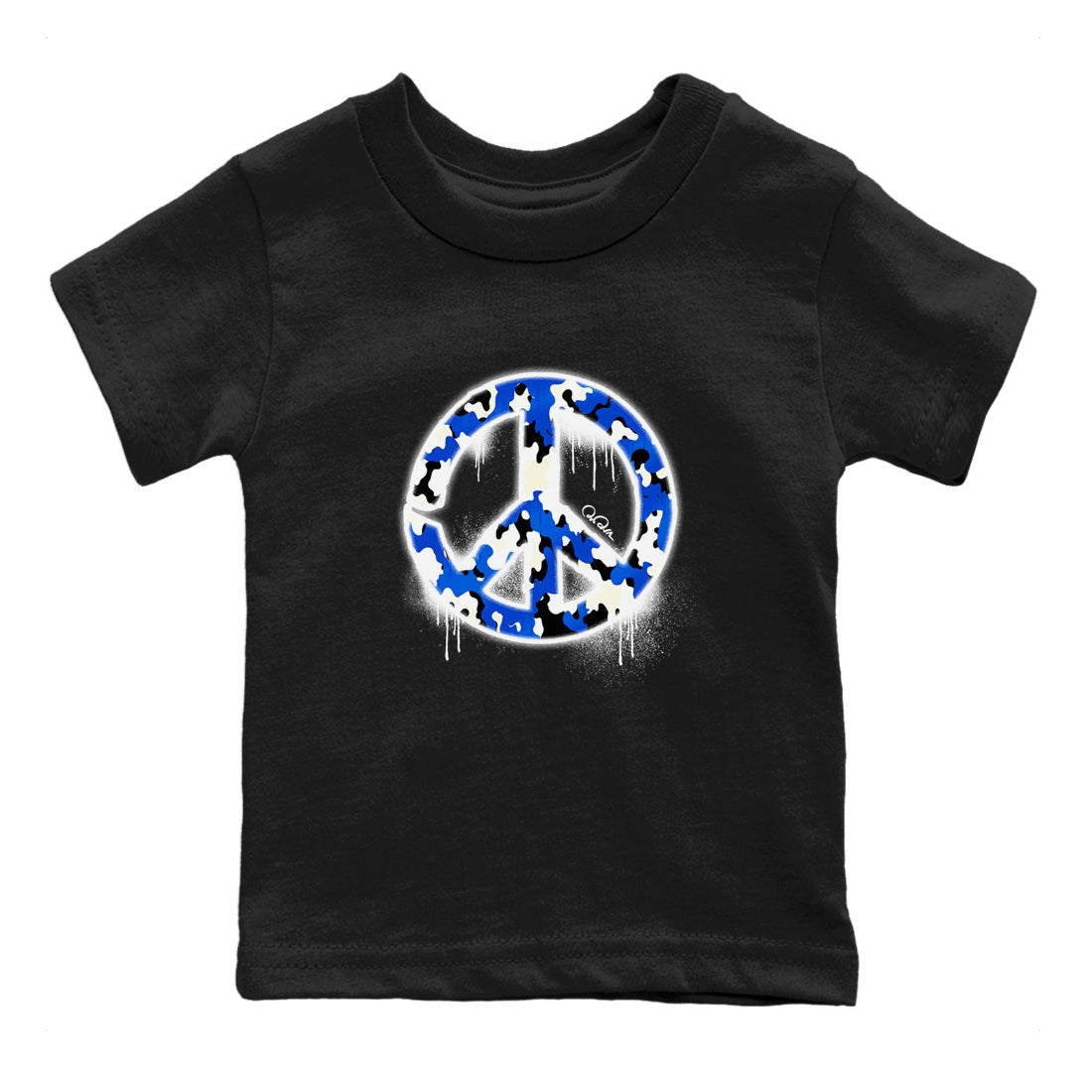 AJ1 Game Royal shirt to match jordans Peace Sign sneaker tees Air Jordan 1 Game Royal SNRT sneaker release tees baby toddler Black 2 cotton Shirt