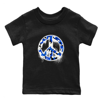 AJ1 Game Royal shirt to match jordans Peace Sign sneaker tees Air Jordan 1 Game Royal SNRT sneaker release tees baby toddler Black 2 cotton Shirt