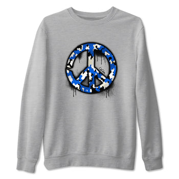 AJ1 Game Royal shirt to match jordans Peace Sign sneaker tees Air Jordan 1 Game Royal SNRT Sneaker Release Tees unisex cotton Heather Grey 2 crew neck shirt