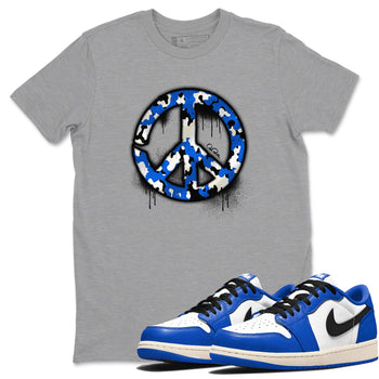 AJ1 Game Royal shirt to match jordans Peace Sign sneaker tees Air Jordan 1 Game Royal SNRT Sneaker Release Tees unisex cotton Heather Grey 1 crew neck shirt