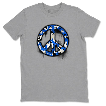 AJ1 Game Royal shirt to match jordans Peace Sign sneaker tees Air Jordan 1 Game Royal SNRT Sneaker Release Tees unisex cotton Heather Grey 2 crew neck shirt