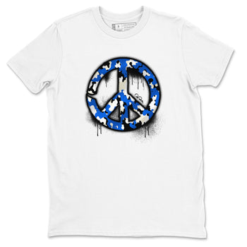 AJ1 Game Royal shirt to match jordans Peace Sign sneaker tees Air Jordan 1 Game Royal SNRT Sneaker Release Tees unisex cotton White 2 crew neck shirt