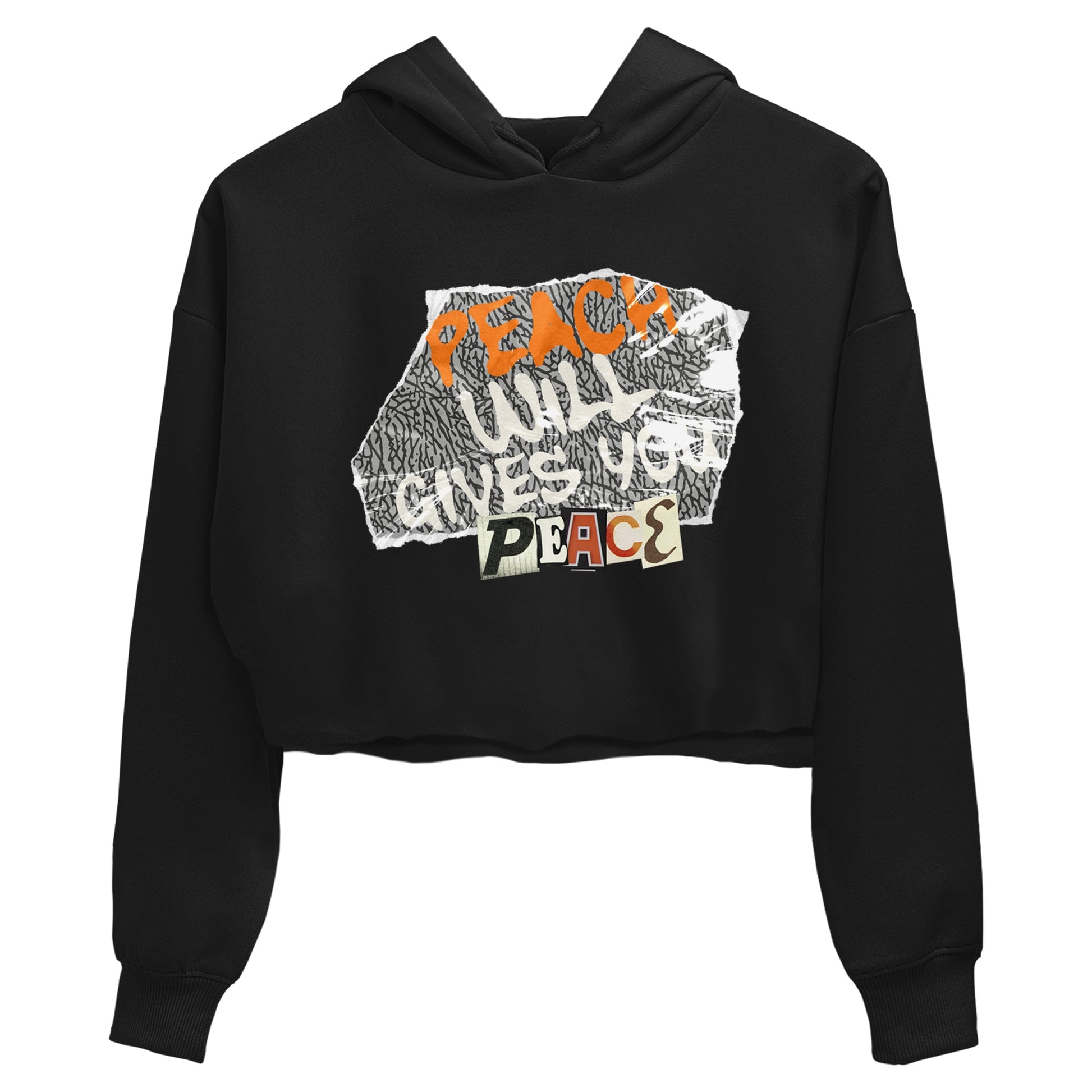 3s Georgia Peach shirt to match jordans Peach Will Gives You Peace sneaker tees Air Jordan 3 Georgia Peach SNRT Sneaker Release Tees Black 2 crop length shirt