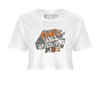 3s Georgia Peach shirt to match jordans Peach Will Gives You Peace sneaker tees Air Jordan 3 Georgia Peach SNRT Sneaker Release Tees White 2 crop length shirt