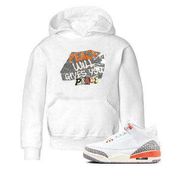 3s Georgia Peach shirt to match jordans Peach Will Gives You Peace sneaker tees Air Jordan 3 Georgia Peach SNRT sneaker release tees baby toddler White 1 cotton Shirt