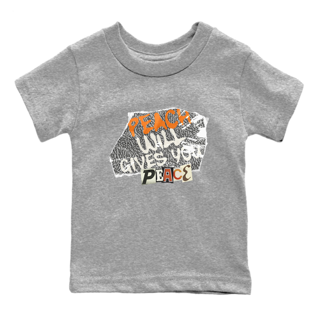3s Georgia Peach shirt to match jordans Peach Will Gives You Peace sneaker tees Air Jordan 3 Georgia Peach SNRT sneaker release tees baby toddler Heather Grey 2 cotton Shirt