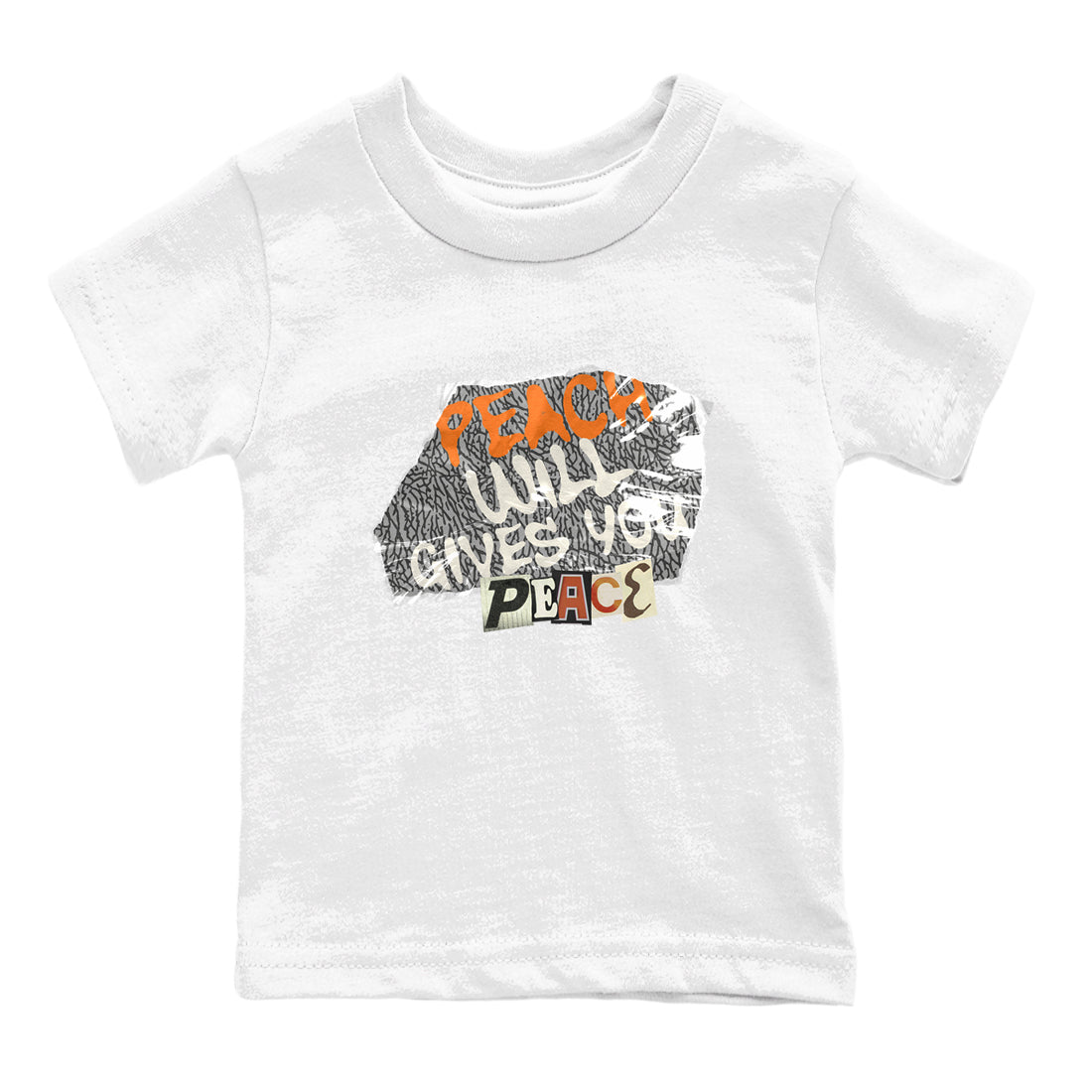 3s Georgia Peach shirt to match jordans Peach Will Gives You Peace sneaker tees Air Jordan 3 Georgia Peach SNRT sneaker release tees baby toddler White 2 cotton Shirt