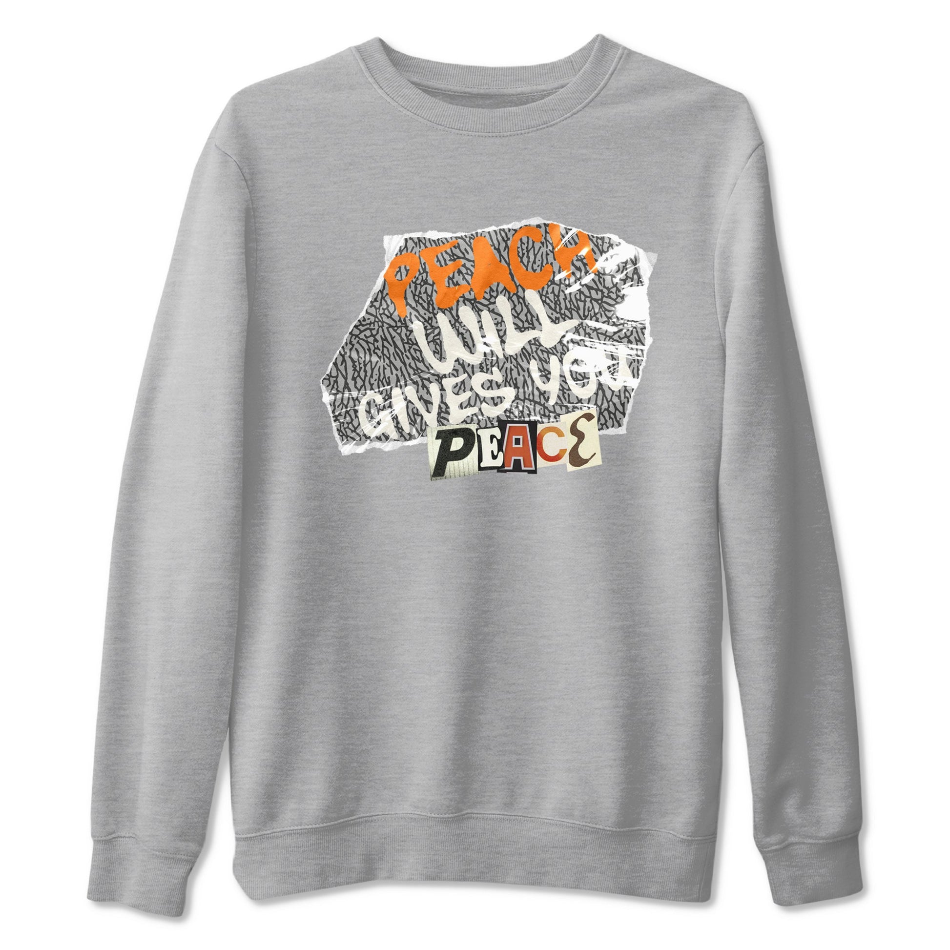 3s Georgia Peach shirt to match jordans Peach Will Gives You Peace sneaker tees Air Jordan 3 Georgia Peach SNRT Sneaker Release Tees unisex cotton Heather Grey 2 crew neck shirt