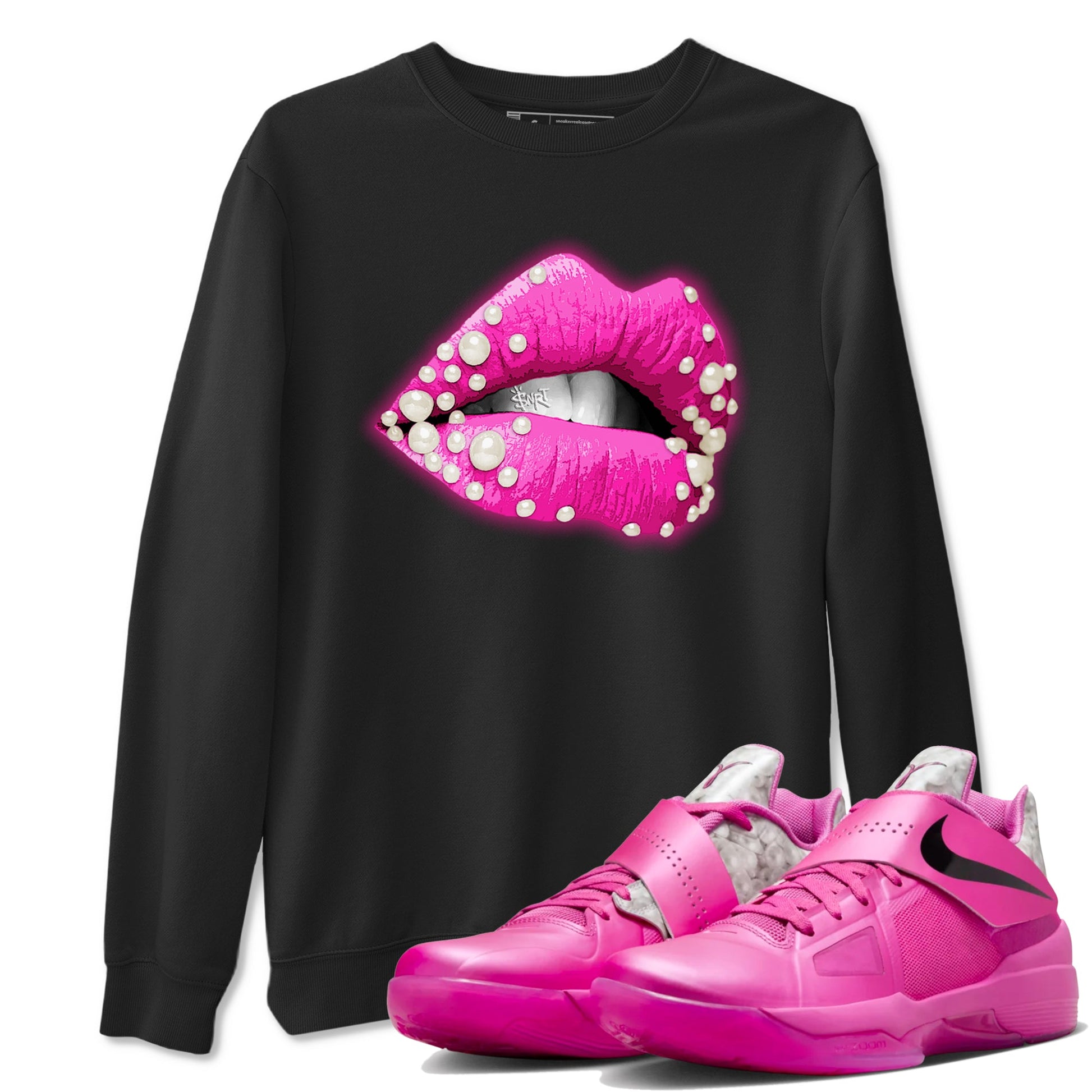 Nike KD 4 Retro Aunt Pearl shirts to match jordans Pearl Lips sneaker match tees Nike KD 4 Aunt Pearl match shoes to clothes SNRT Sneaker Tees unisex cotton Black 1 shirts