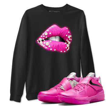 Nike KD 4 Retro Aunt Pearl shirts to match jordans Pearl Lips sneaker match tees Nike KD 4 Aunt Pearl match shoes to clothes SNRT Sneaker Tees unisex cotton Black 1 shirts