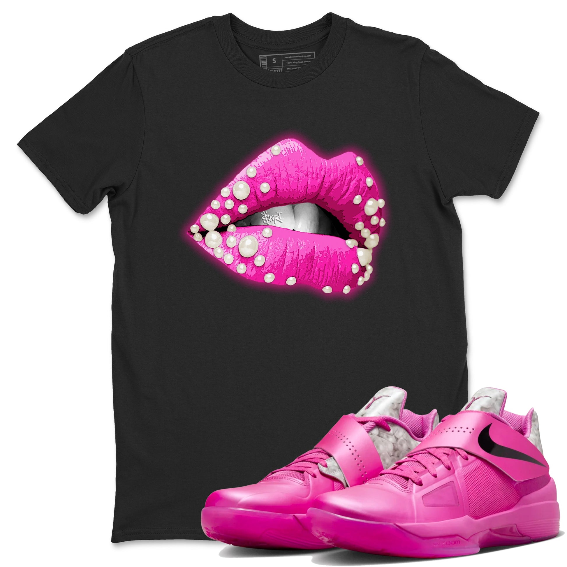 Nike KD 4 Retro Aunt Pearl shirts to match jordans Pearl Lips sneaker match tees Nike KD 4 Aunt Pearl match shoes to clothes SNRT Sneaker Tees unisex cotton Black 1 shirts