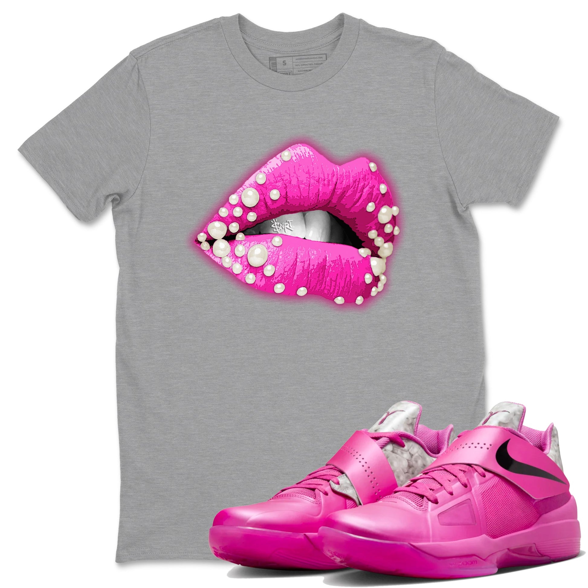Nike KD 4 Retro Aunt Pearl shirts to match jordans Pearl Lips sneaker match tees Nike KD 4 Aunt Pearl match shoes to clothes SNRT Sneaker Tees unisex cotton Heather Grey 1 shirts