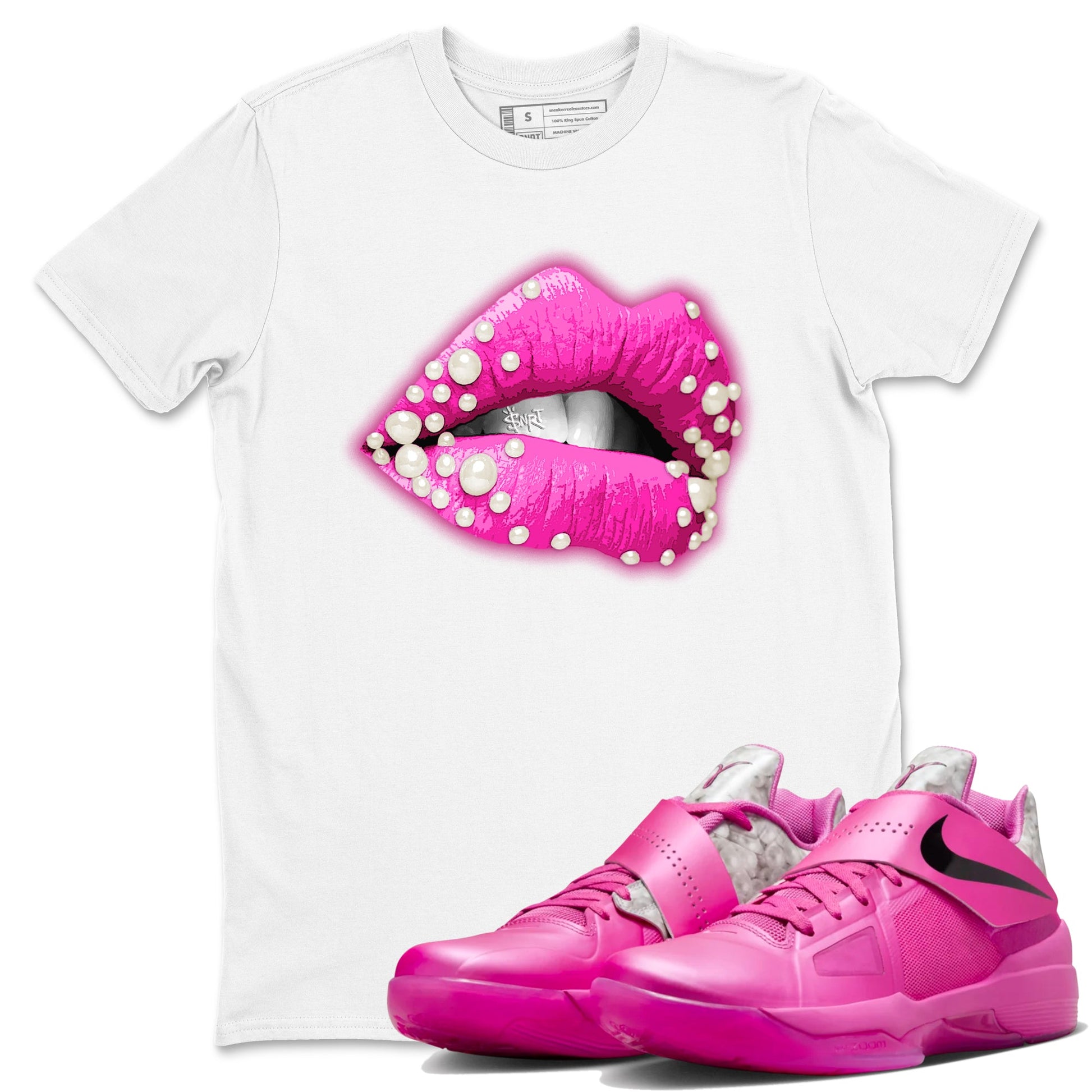 Nike KD 4 Retro Aunt Pearl shirts to match jordans Pearl Lips sneaker match tees Nike KD 4 Aunt Pearl match shoes to clothes SNRT Sneaker Tees unisex cotton White 1 shirts