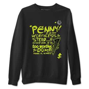 Foams One Black Volt shirts to match jordans Penny Is sneaker match tees Air Foamposite One Black and Volt match shoes to clothes SNRT Sneaker Tees unisex cotton Black 2 shirts