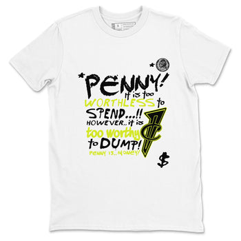 Foams One Black Volt shirts to match jordans Penny Is sneaker match tees Air Foamposite One Black and Volt match shoes to clothes SNRT Sneaker Tees unisex cotton White 2 shirts