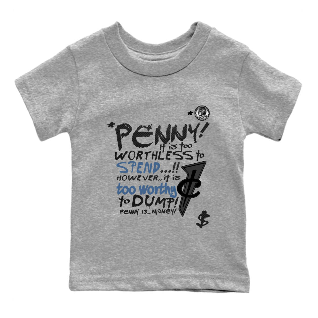 Sneaker Threads – Sneaker Tees To Match Air Foamposite One Carbon Fiber – Penny Is Youth Graphic Tee Heather Grey 2. Perfect for Jordan releases 2025 colorways.
