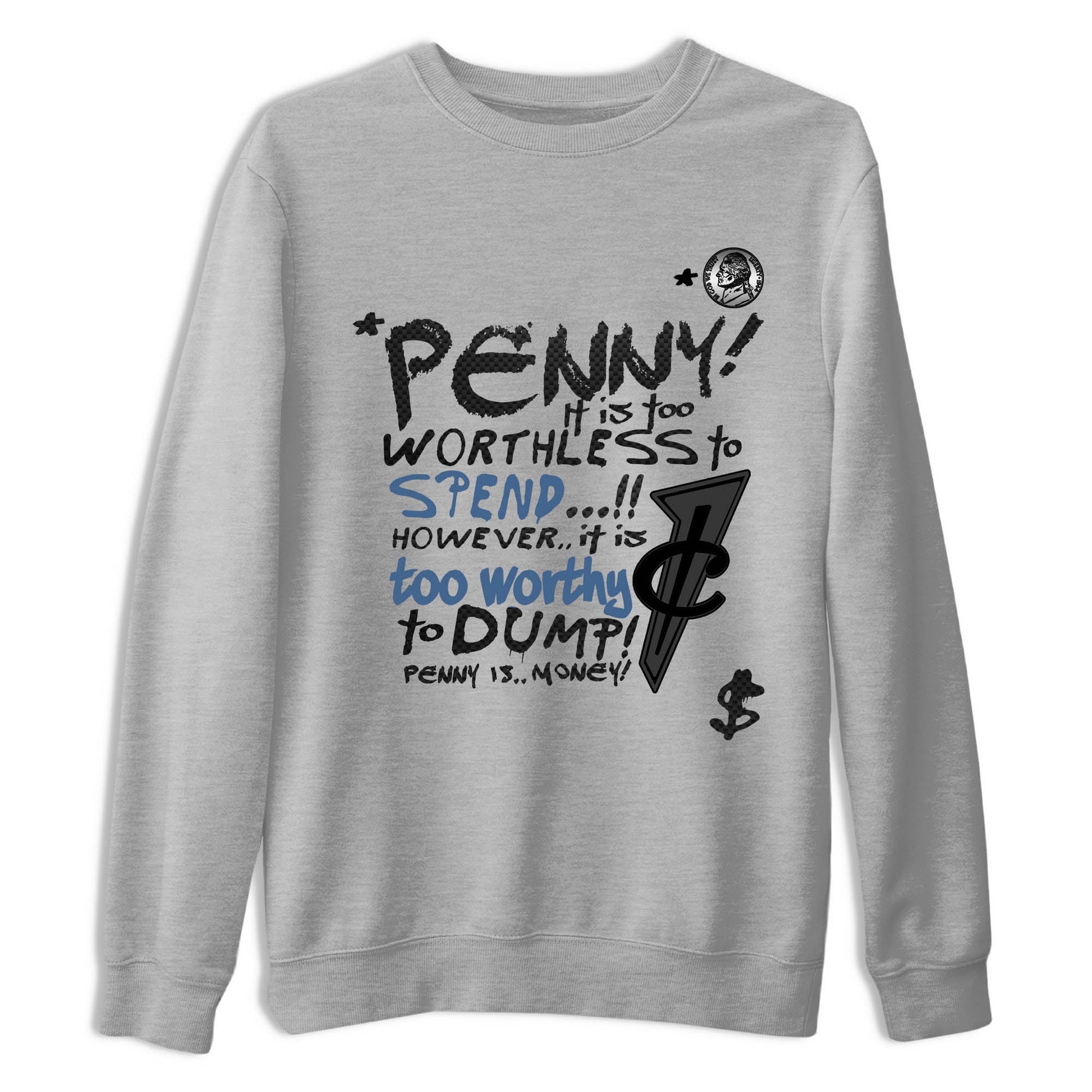 Sneaker Threads – Sneaker Tees To Match Air Foamposite One Carbon Fiber – Penny Is Graphic Tee Heather Grey 2. Perfect for Jordan releases 2025 colorways.