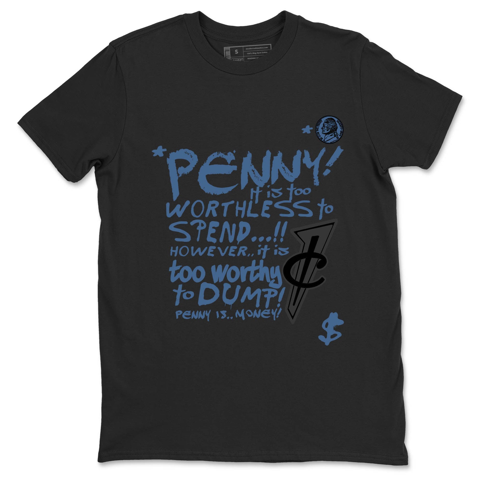 Sneaker Threads – Sneaker Tees To Match Air Foamposite One Carbon Fiber – Penny Is Graphic Tee Black 2. Perfect for Jordan releases 2025 colorways.