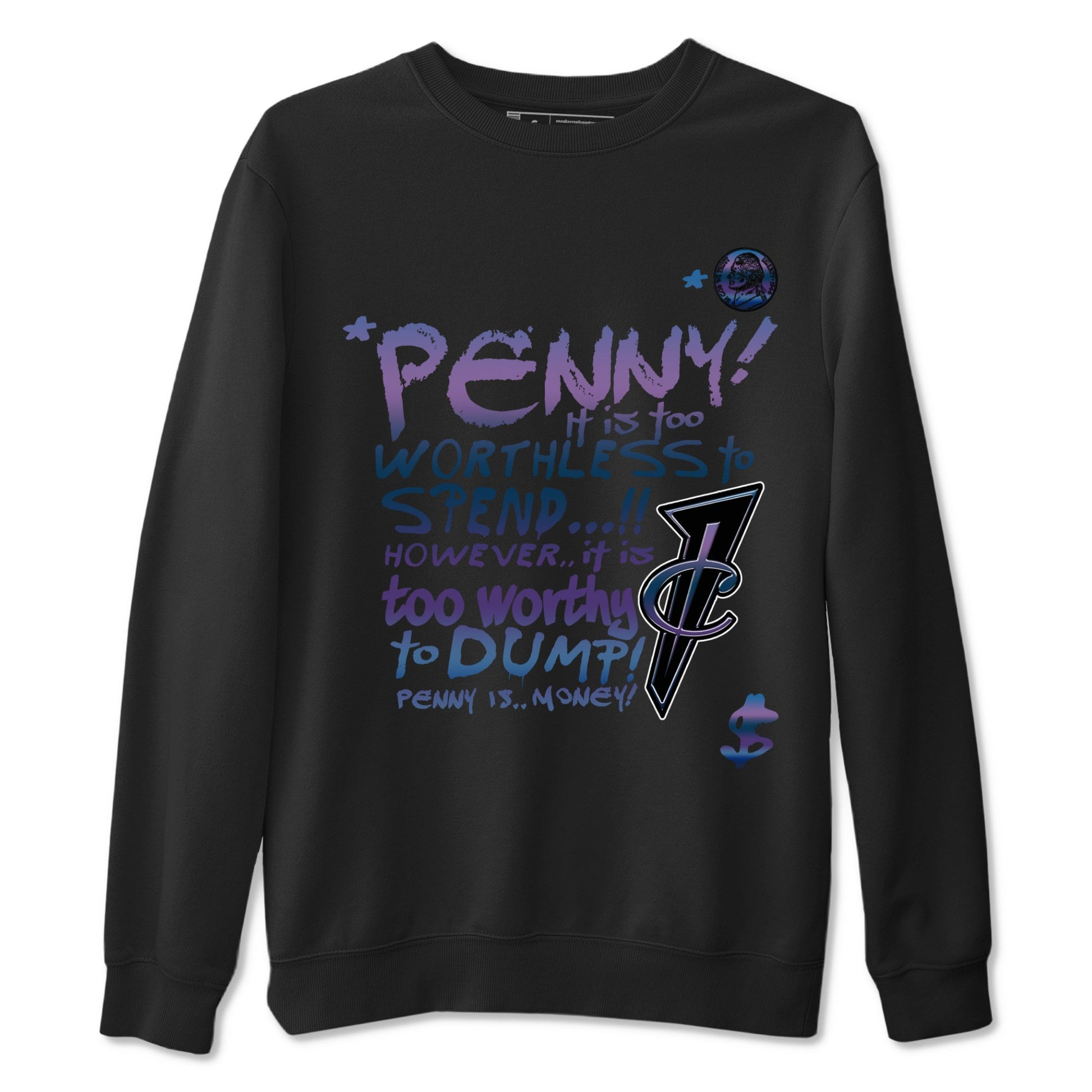 Foams One Galaxy shirts to match jordans Penny Is sneaker match tees Air Foamposite One Galaxy match shoes to clothes SNRT Sneaker Tees unisex cotton Black 2 shirts
