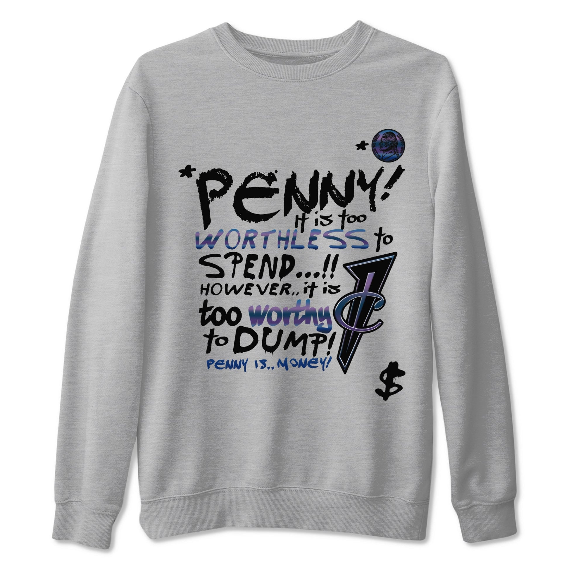 Foams One Galaxy shirts to match jordans Penny Is sneaker match tees Air Foamposite One Galaxy match shoes to clothes SNRT Sneaker Tees unisex cotton Heather Grey 2 shirts