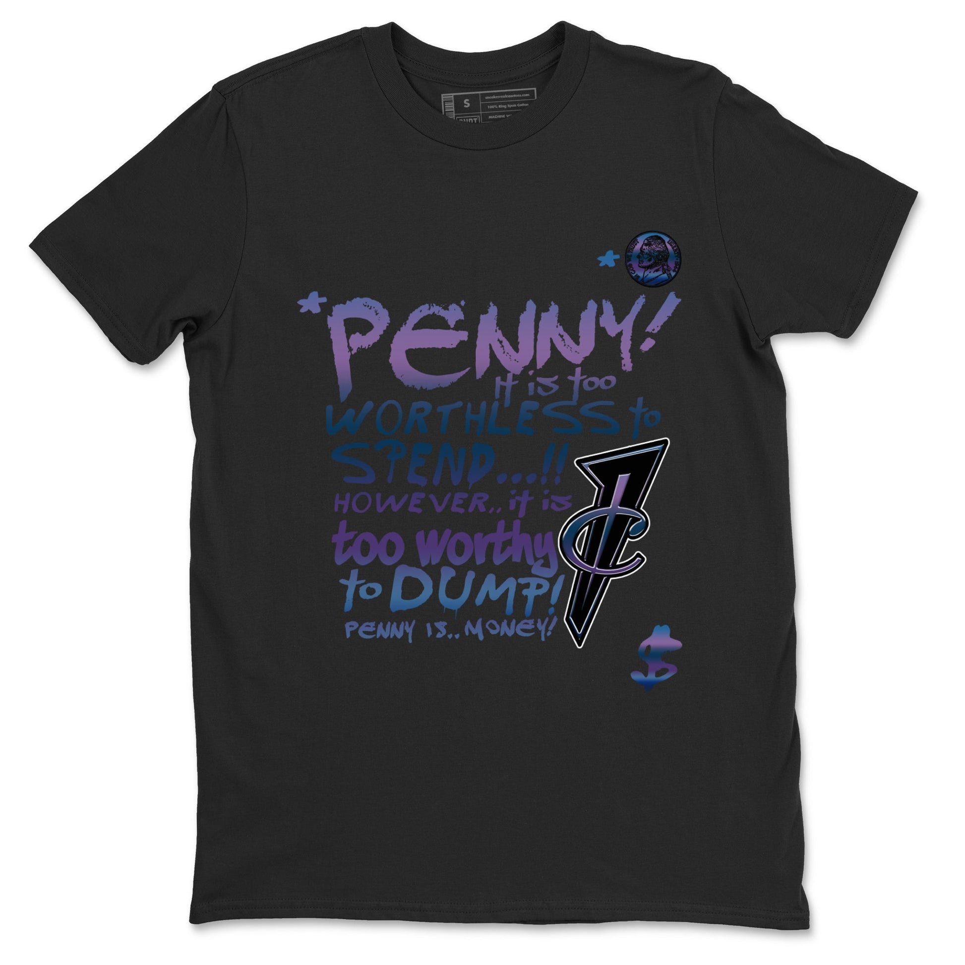 Foams One Galaxy shirts to match jordans Penny Is sneaker match tees Air Foamposite One Galaxy match shoes to clothes SNRT Sneaker Tees unisex cotton Black 2 shirts