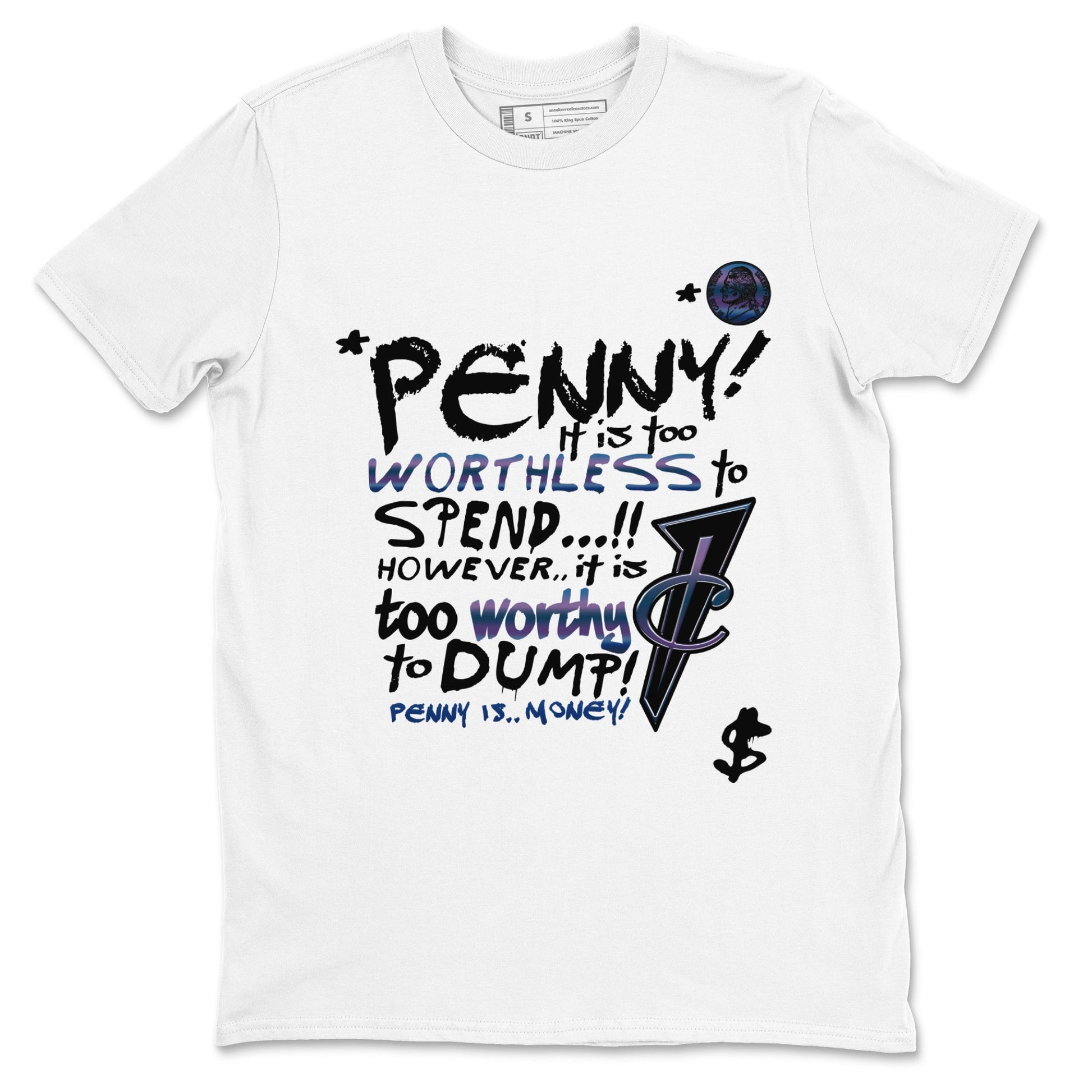 Foams One Galaxy shirts to match jordans Penny Is sneaker match tees Air Foamposite One Galaxy match shoes to clothes SNRT Sneaker Tees unisex cotton White 2 shirts