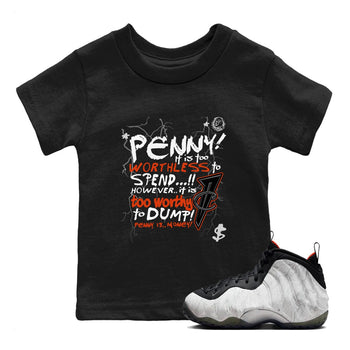 Foams One Jin shirts to match jordans Penny Is sneaker match tees Air Foamposite One Jin match shoes to clothes SNRT Sneaker Tees Youth Baby Black 1 tee
