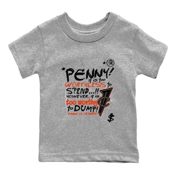 Foams One Jin shirts to match jordans Penny Is sneaker match tees Air Foamposite One Jin match shoes to clothes SNRT Sneaker Tees Youth Baby Heather Grey 2 tee