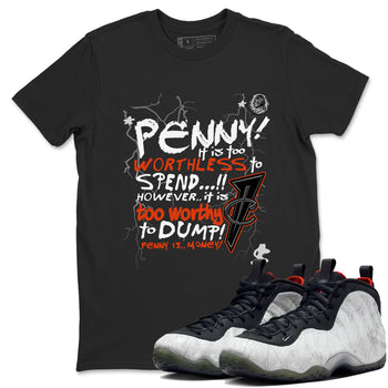 Foams One Jin shirts to match jordans Penny Is sneaker match tees Air Foamposite One Jin match shoes to clothes SNRT Sneaker Tees unisex cotton Black 1 shirts