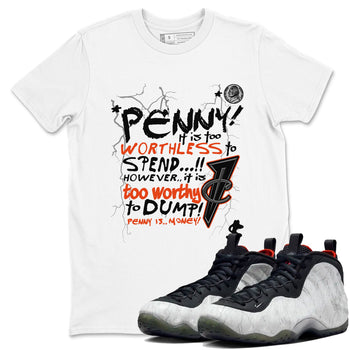 Foams One Jin shirts to match jordans Penny Is sneaker match tees Air Foamposite One Jin match shoes to clothes SNRT Sneaker Tees unisex cotton White 1 shirts