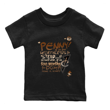 Foams One Metallic Copper shirts to match jordans Penny Is sneaker match tees Air Foamposite One Metallic Copper match shoes to clothes SNRT Sneaker Tees Youth Baby Black 2 tee