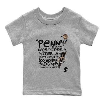 Foams One Metallic Copper shirts to match jordans Penny Is sneaker match tees Air Foamposite One Metallic Copper match shoes to clothes SNRT Sneaker Tees Youth Baby Heather Grey 2 tee