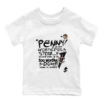Foams One Metallic Copper shirts to match jordans Penny Is sneaker match tees Air Foamposite One Metallic Copper match shoes to clothes SNRT Sneaker Tees Youth Baby White 2 tee