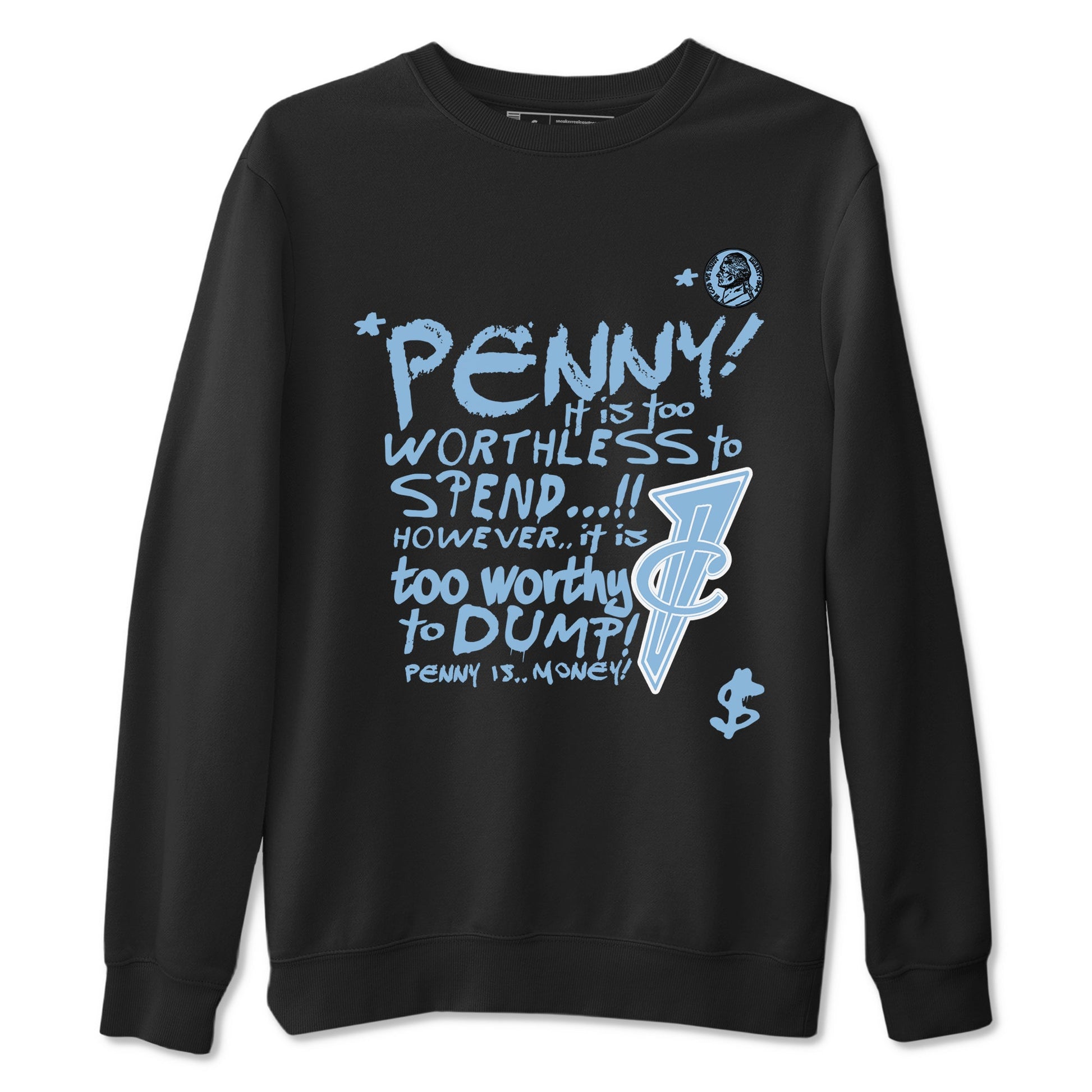 Penny Is sneaker match t-shirt styled to complete your fit with the Air Foamposite One Psychic Blue sneakers, shown in Black 2.