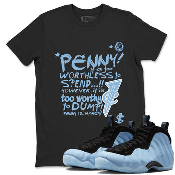 Penny Is sneaker match t-shirt styled to complete your fit with the Air Foamposite One Psychic Blue sneakers, shown in Black 1.