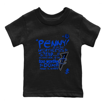 Foams One Royal shirts to match jordans Penny Is sneaker match tees Air Foamposite One Royal match shoes to clothes SNRT Sneaker Tees Youth Baby Black 2 tee