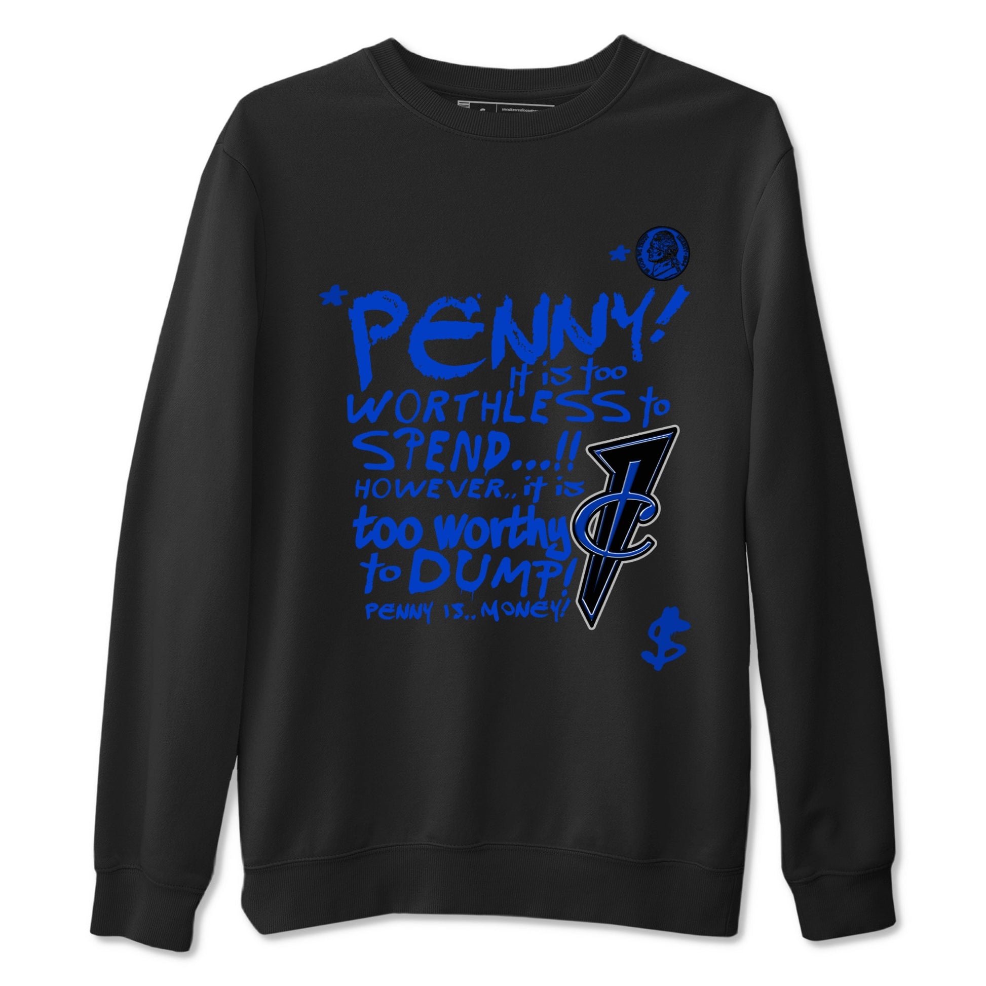 Foams One Royal shirts to match jordans Penny Is sneaker match tees Air Foamposite One Royal match shoes to clothes SNRT Sneaker Tees unisex cotton Black 2 shirts